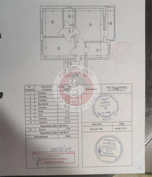 PLAZA Romania | Apartament 3 camere | 65mp | decomandat | B8294